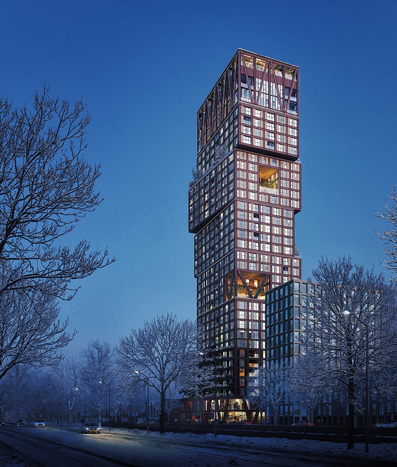 LEVS architecten and flux create nature-inclusive residential tower in the hague