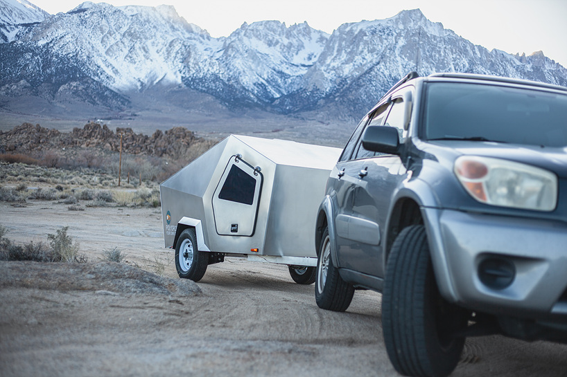 the polydrop trailer is a lightweight portable living space for comfortable travelling designboom