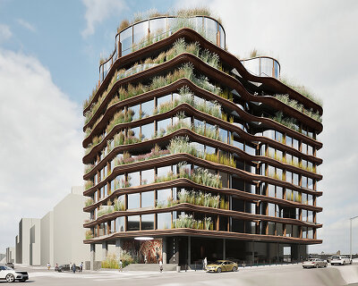 proposal for net-zero landmark office in warsaw highlights adaptive use and ecological design