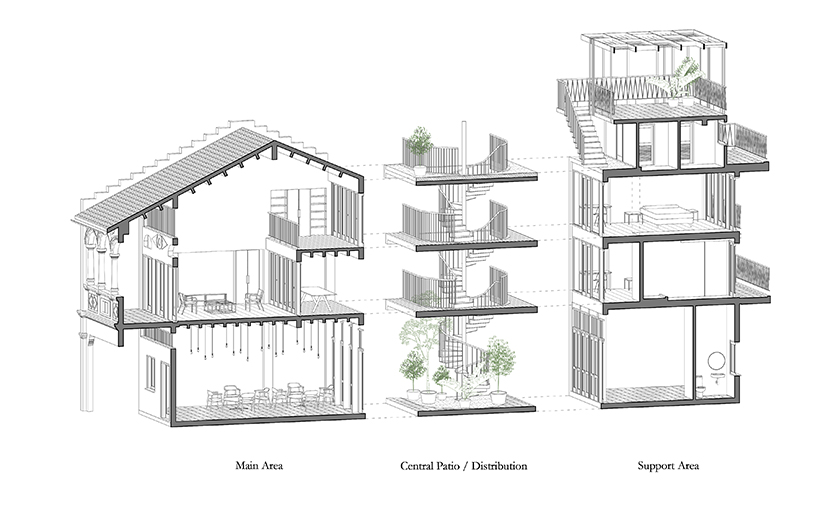 BLOOM renovates a historical shophouse around an internal courtyard in cambodia designboom