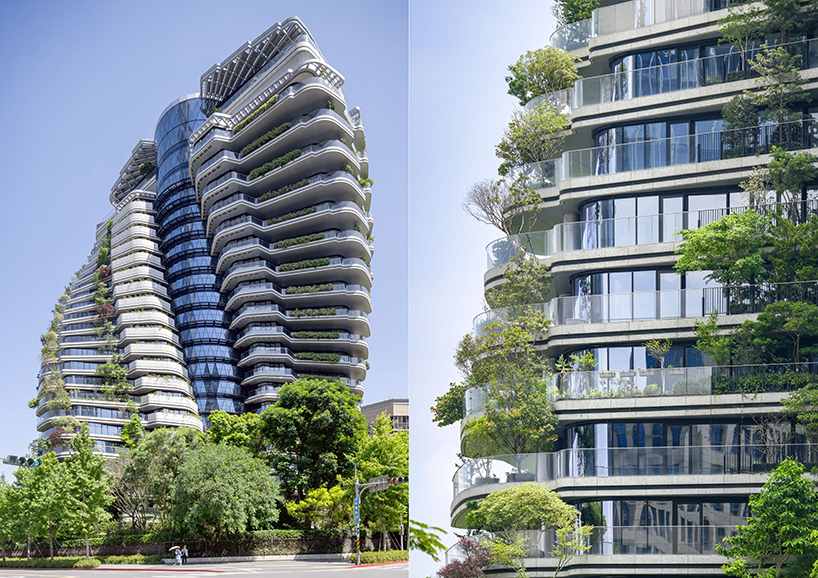 vincent callebaut's residential tower inspired by DNA forms vertical forest in taipei