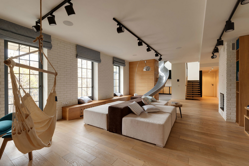 Ki design inserts a slide into the renovation of GG apartment in kiev designboom Ki design inserts a slide into the renovation of GG apartment in kiev designboom