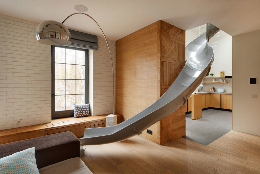 Ki design inserts a slide into the renovation of GG apartment in kiev designboom Ki design inserts a slide into the renovation of GG apartment in kiev designboom