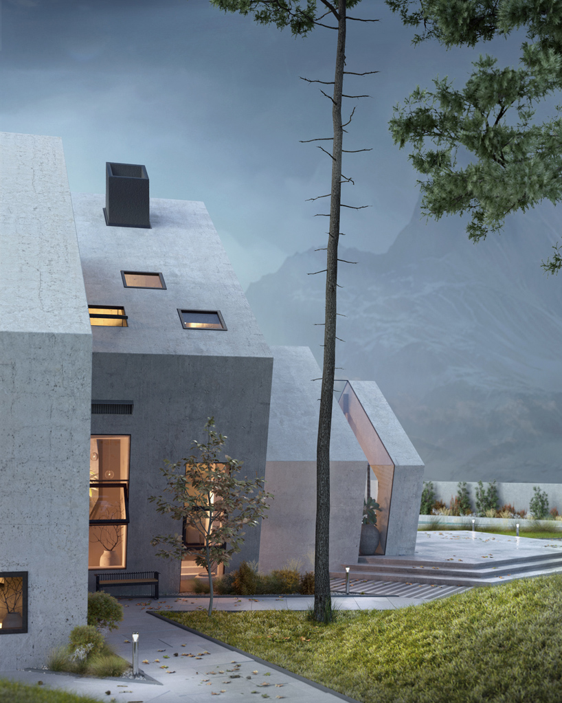 the concrete 'pentahouse' by wamhouse studio is inspired the shape of mountains designboom