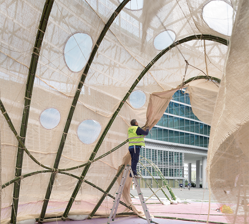 MuDD architects uses drone spraying to build 'terramia' housing prototypes designboom