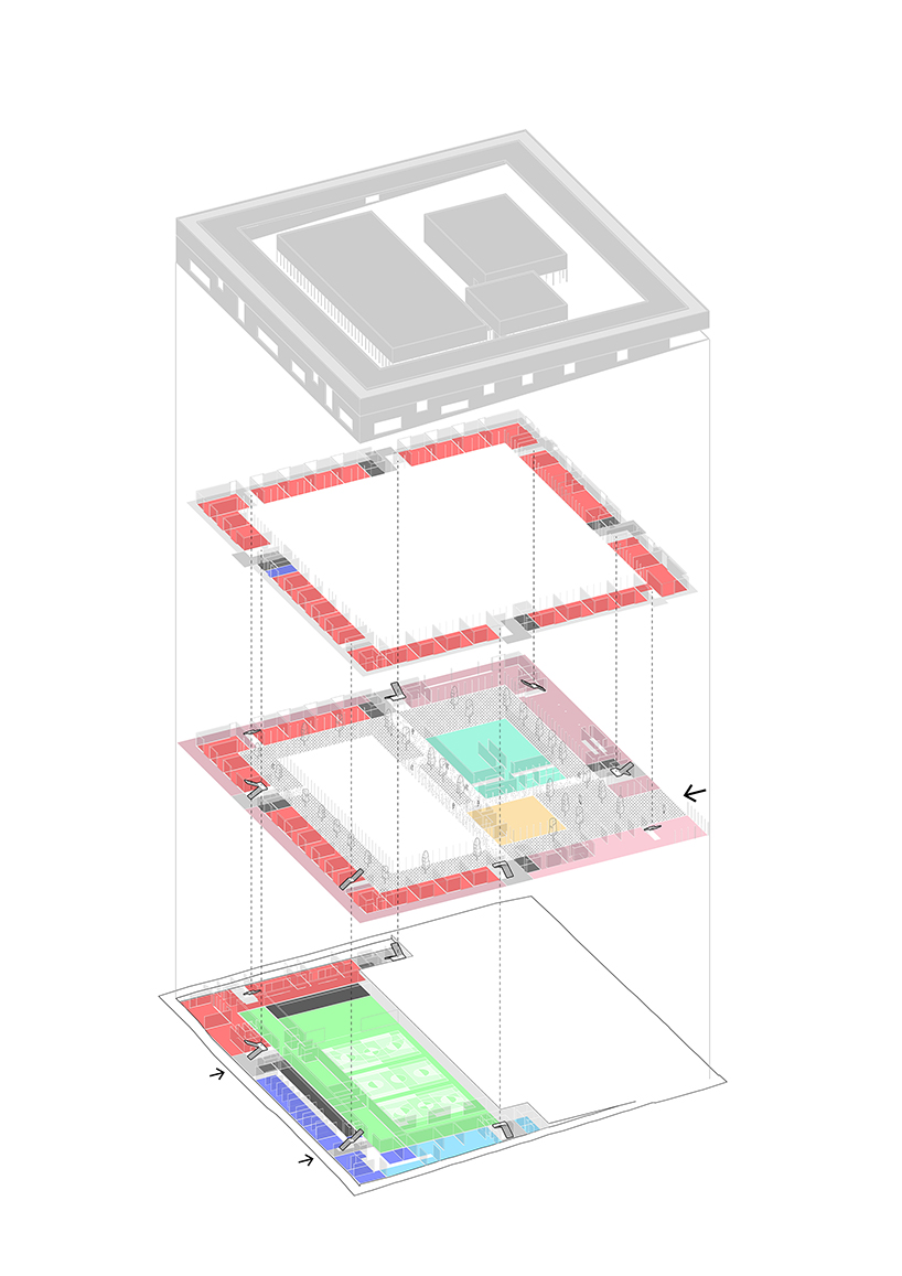 hey5 repeats portuguese city elements to conceive an urban school block 5