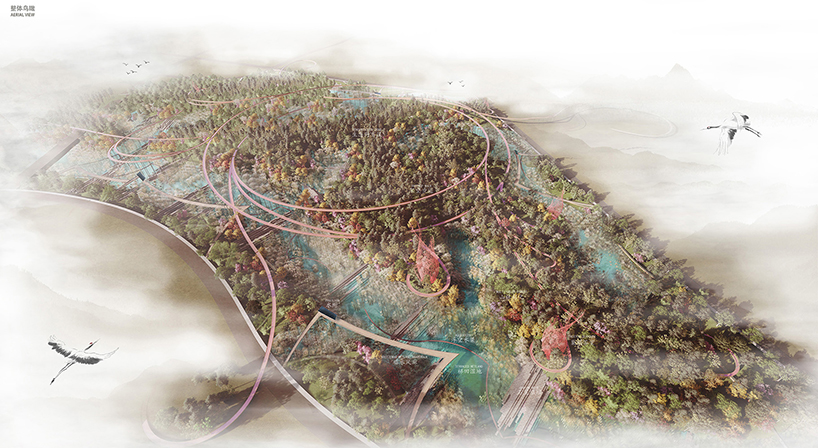 'phoenix nest' proposal by cx landscape installs elevated walkway amid natural reserve in china