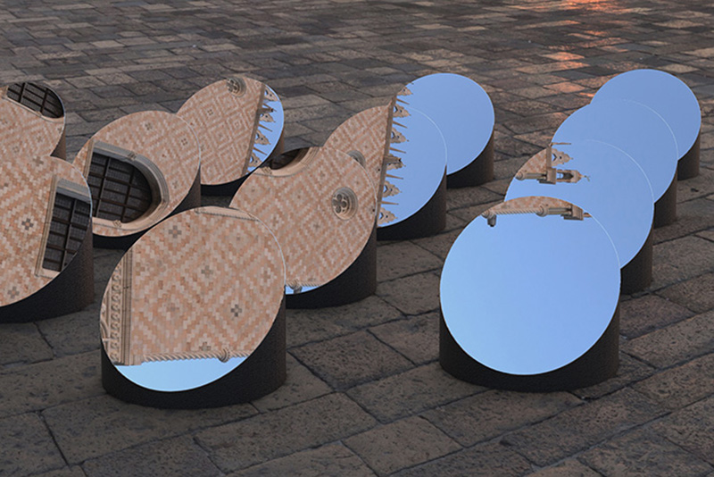 the AZIMUT moving art installation offers a fragmented view of venice's architecture designboom