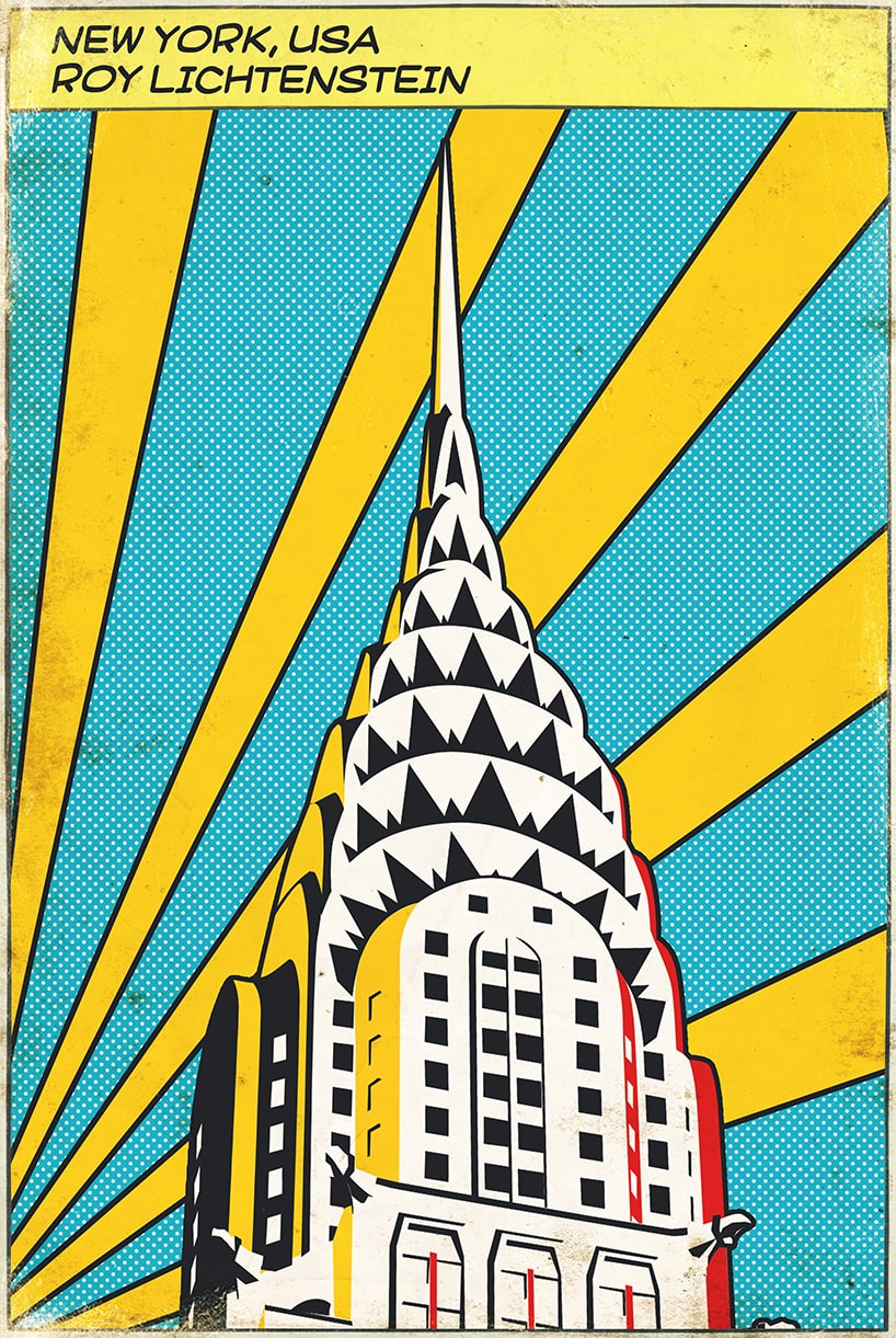 artsupplies creates retro travel posters in the style of famous artists designboom