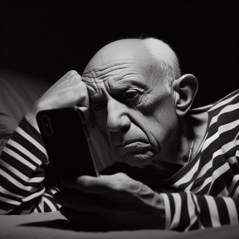 the most influential figures in history staring blankly at smartphones 10