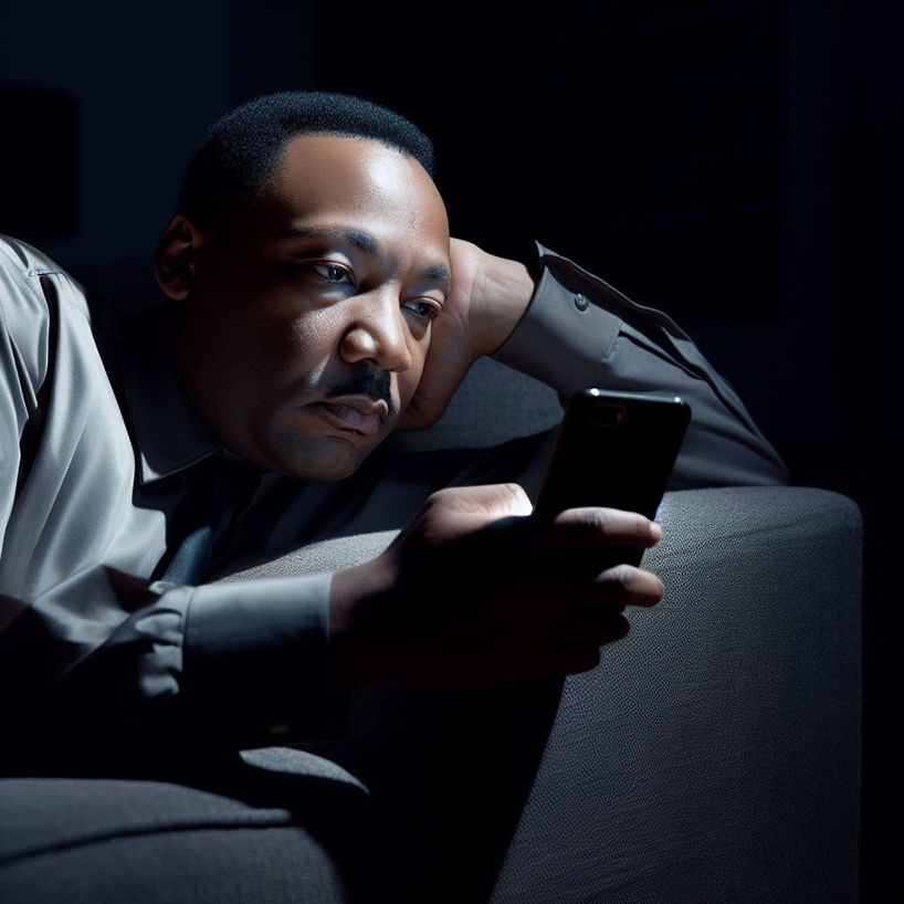 alex wadelton's AI-generated portraits question the influence of historic figures in an era of smartphones