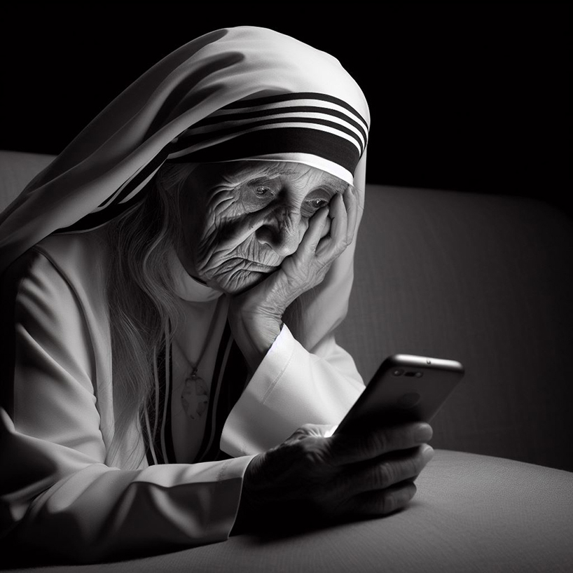 the most influential figures in history staring blankly at smartphones 8