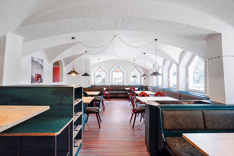 plasma studio's revamped restaurant encapsulates traditional alpine living in italian dolomites