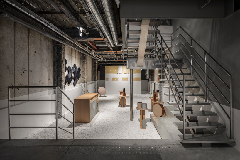 yusuke seki recycles used timber to create the bang & olufsen pop-up store in kyoto designboom