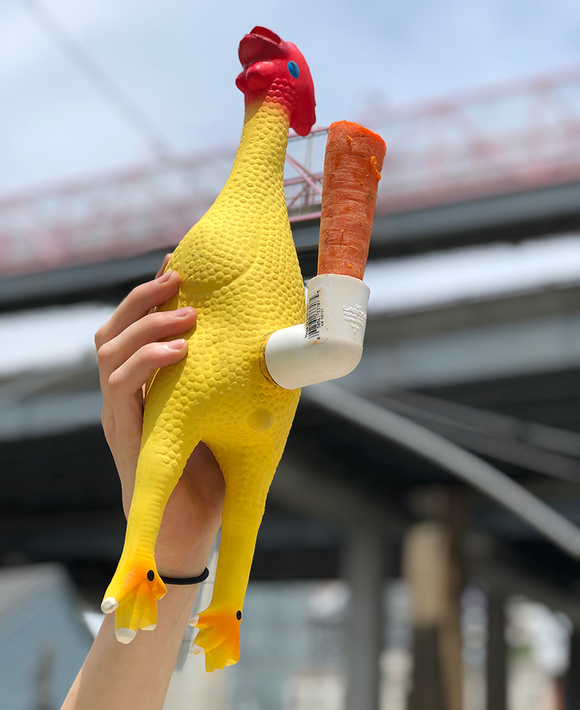 puff the rubber chicken bong that squeaks when you smoke it designboom