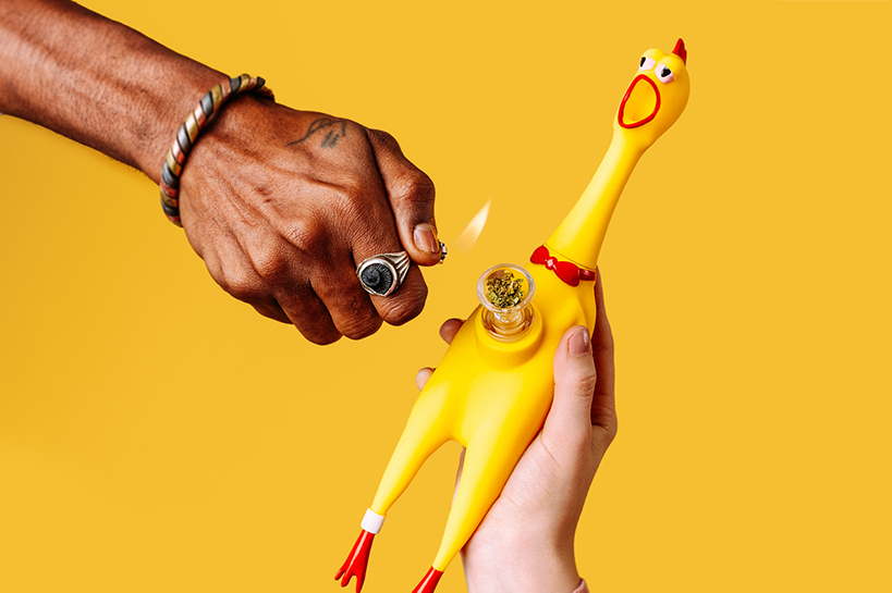 puff the rubber chicken bong that squeaks when you smoke it designboom
