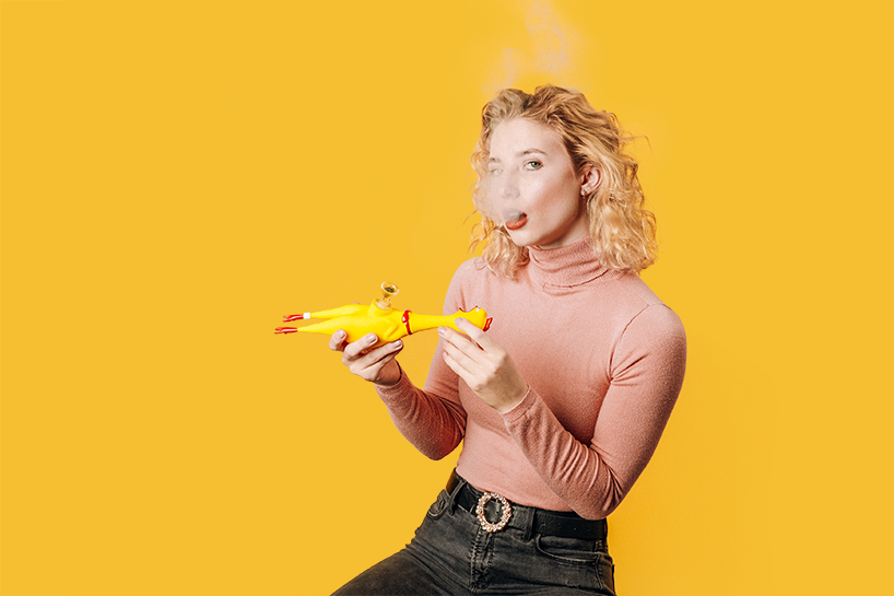 puff the rubber chicken bong that squeaks when you smoke it designboom