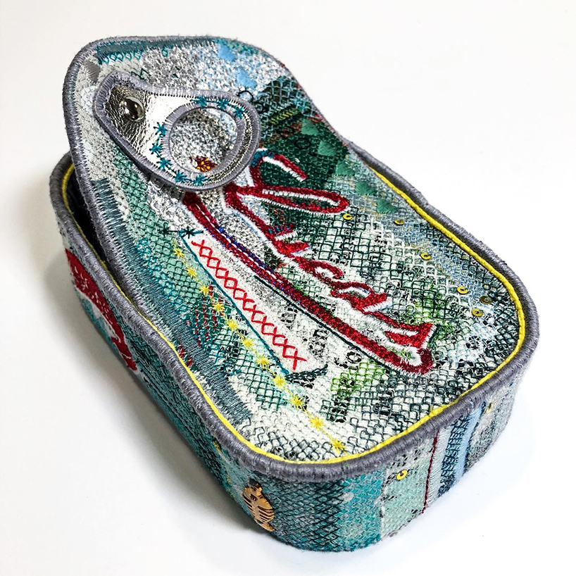 alicja kozlowska creates realistic embroidered felt sculptures of everyday objects