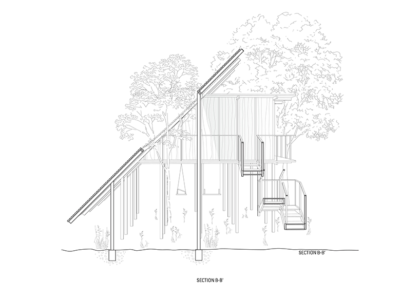 LMTLS' treehouse proposal frames views of a castle in france designboom