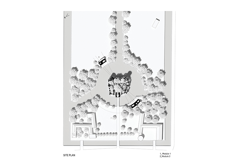 LMTLS' treehouse proposal frames views of a castle in france designboom