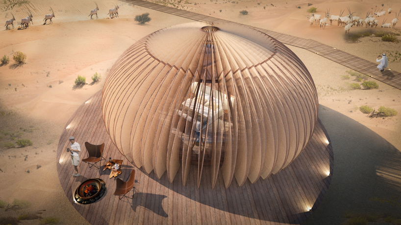 aidia studio proposes an inhabitable pod for the desert that morphs into different configurations 1
