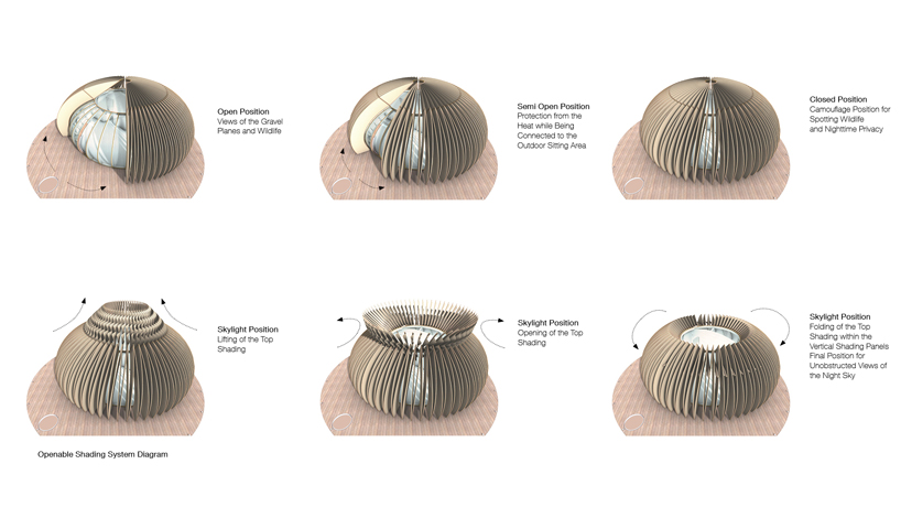 aidia studio proposes an inhabitable pod for the desert that morphs into different configurations 6