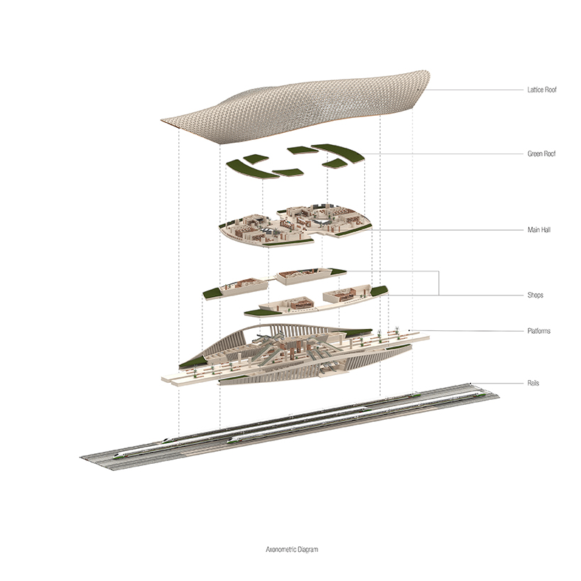 aidia studio designs new tulum train station with sweeping gridshell roof designboom