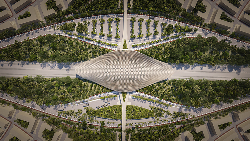 aidia studio designs new tulum train station with sweeping gridshell roof designboom