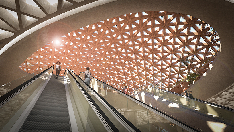 aidia studio designs new tulum train station with sweeping gridshell roof designboom