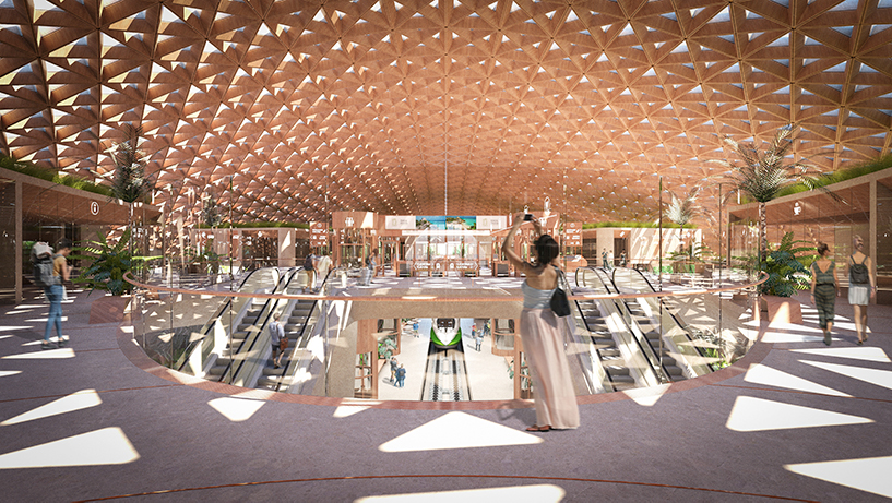 aidia studio designs new tulum train station with sweeping gridshell roof designboom