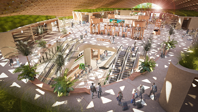 aidia studio designs new tulum train station with sweeping gridshell roof designboom