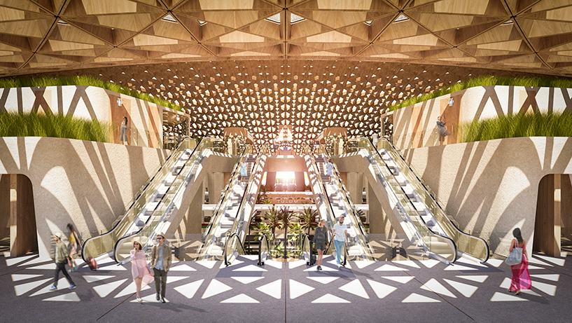 aidia studio designs new tulum train station with sweeping gridshell roof designboom