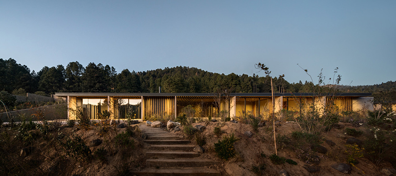 hill house is located in a wooded area on one of the slopes of a ravine taking advantage of the visuals offered by the environment generating a semi buried platform by manuel cervantes estudio 11