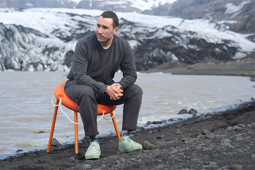 tobia zambotti repurposes discarded kid-size lifebuoys into sea level rise chair