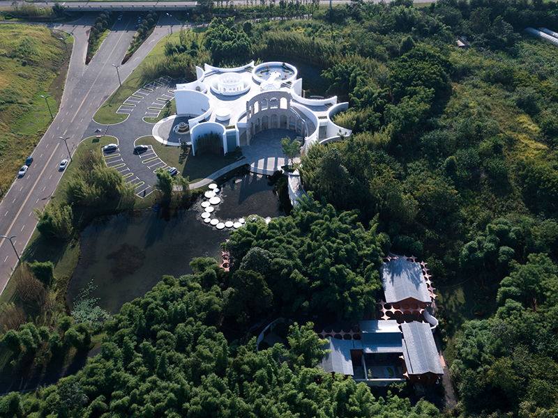 aoe architects has built the chinese cultural hall as an addition to the italian cultural exchange reception center in chengdu, china.