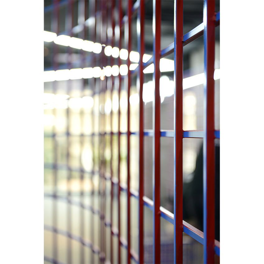 looklen architects builds a colored steel grid system to decorate gym in bangkok designboom