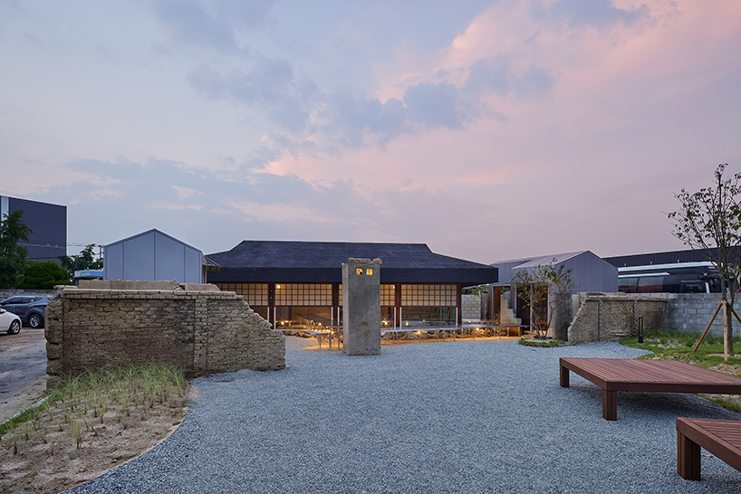 traditional wooden hanok roof frame tops nomal's renovated restaurant in korea - 8
