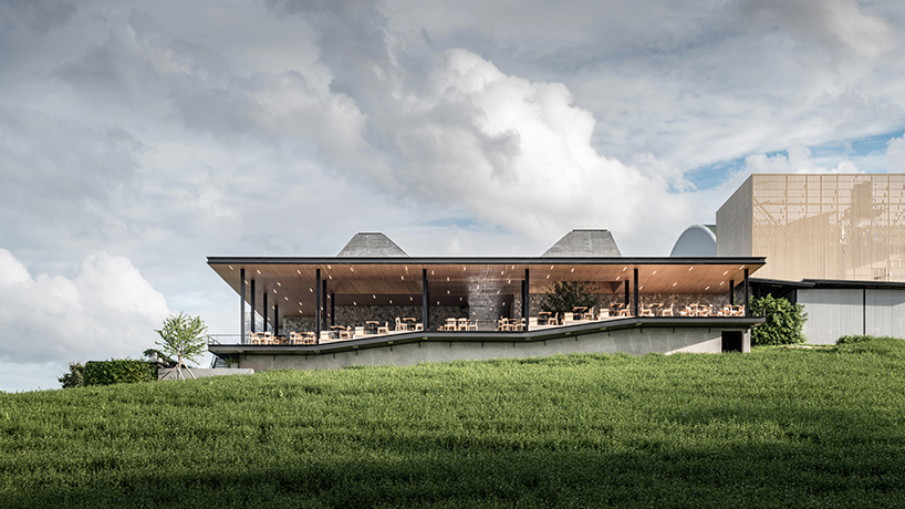 IDIN architects tops the roof of choui fong tea cafe 2 in thailand with conical skylights