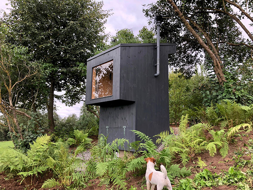 zeltini studio's wooden 'temple of poop' is a compost toilet with a view designboom