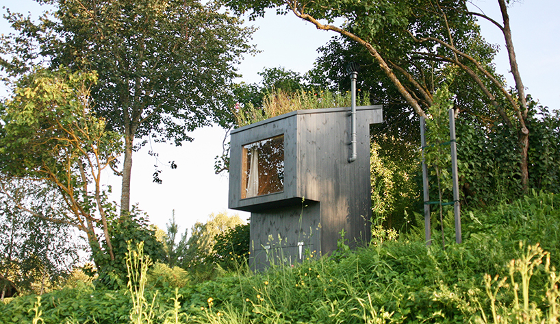 zeltini studio's wooden 'temple of poop' is a compost toilet with a view designboom