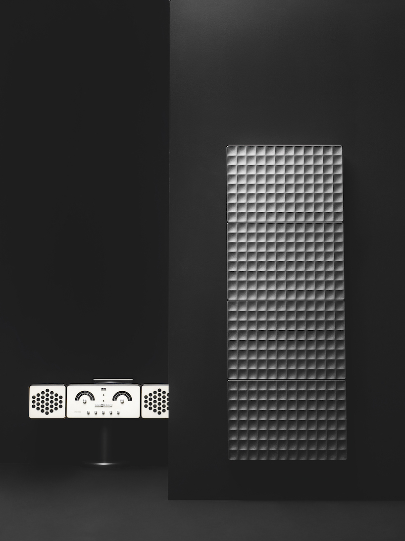 piero lissoni's 'waffle' reinterprets cast iron radiators with satisfying geometric texture