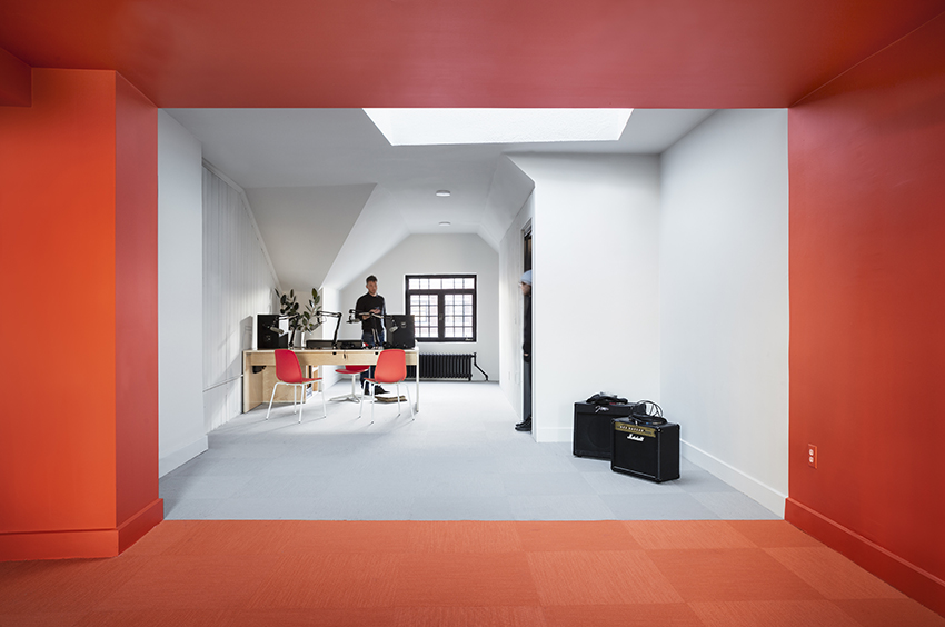 FORMA infuses student-run radio station with bold color contrasts at yale university designboom