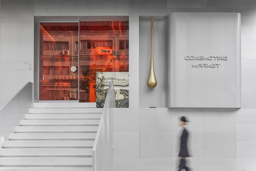 colored acrylic and metallic finishes adorn yebin design's retail space in shenzhen designboom