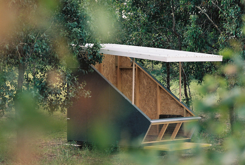 portable tiny house 'the coop' provides shelter within australian landscape