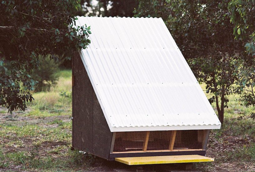portable tiny house 'the coop' provides shelter within australian landscape