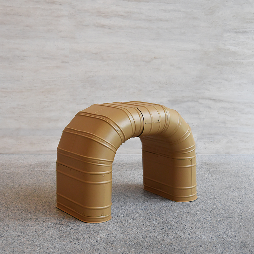 jinyeong yeon transforms industrial ducts into chair collection with raw character