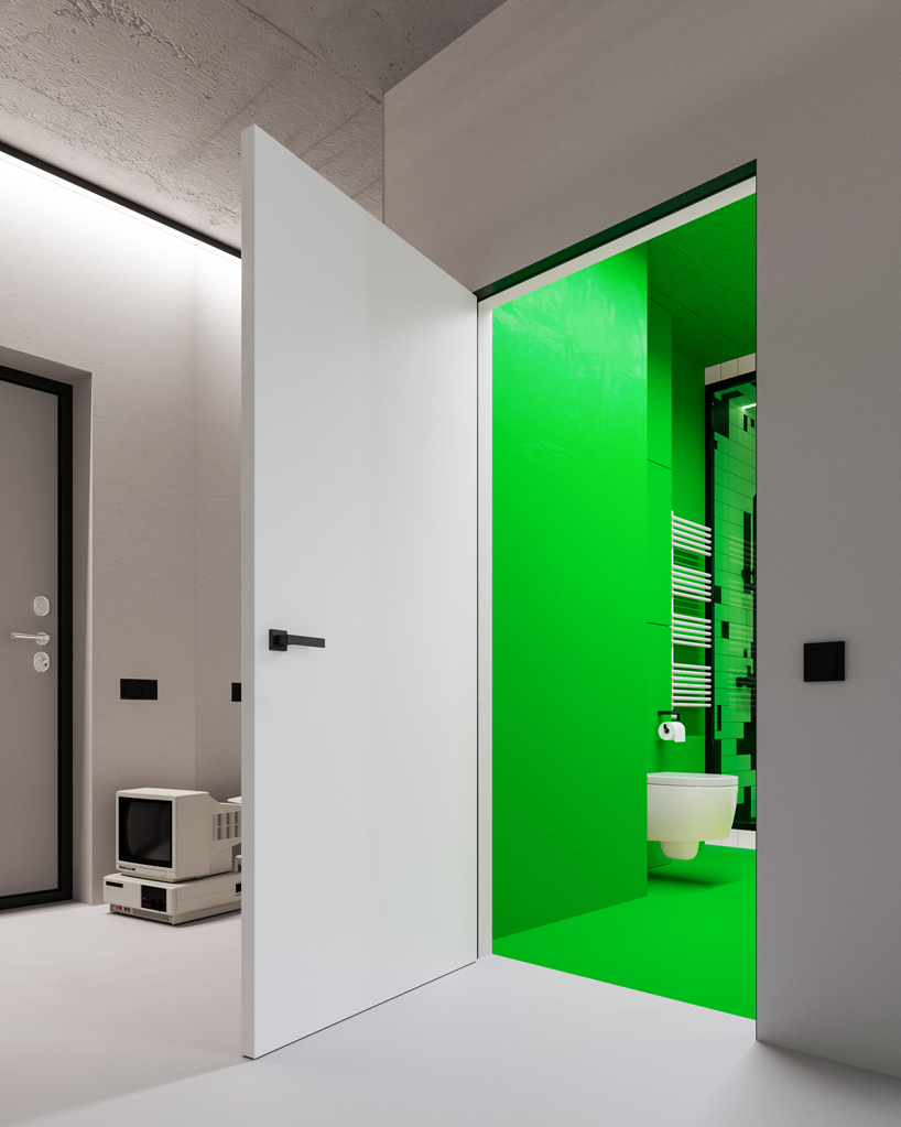 UR bureau's 'glitch apartment' pairs cool greys with bold accent colors - 3