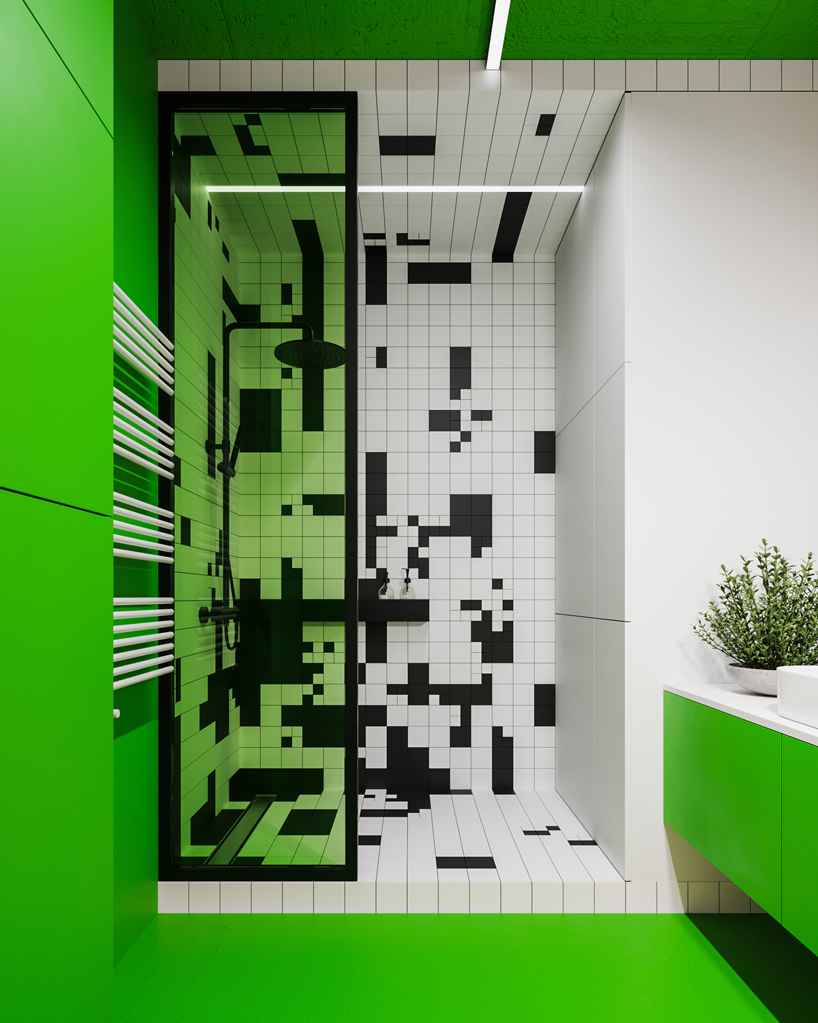 UR bureau's 'glitch apartment' pairs cool greys with bold accent colors - 4