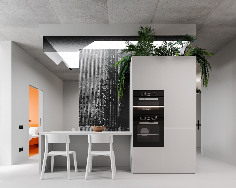 UR bureau's 'glitch apartment' pairs cool greys with bold accent colors - 5
