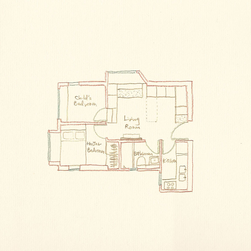 absence from island completes apartment interior in hong kong with rattan, wood + terrazzo